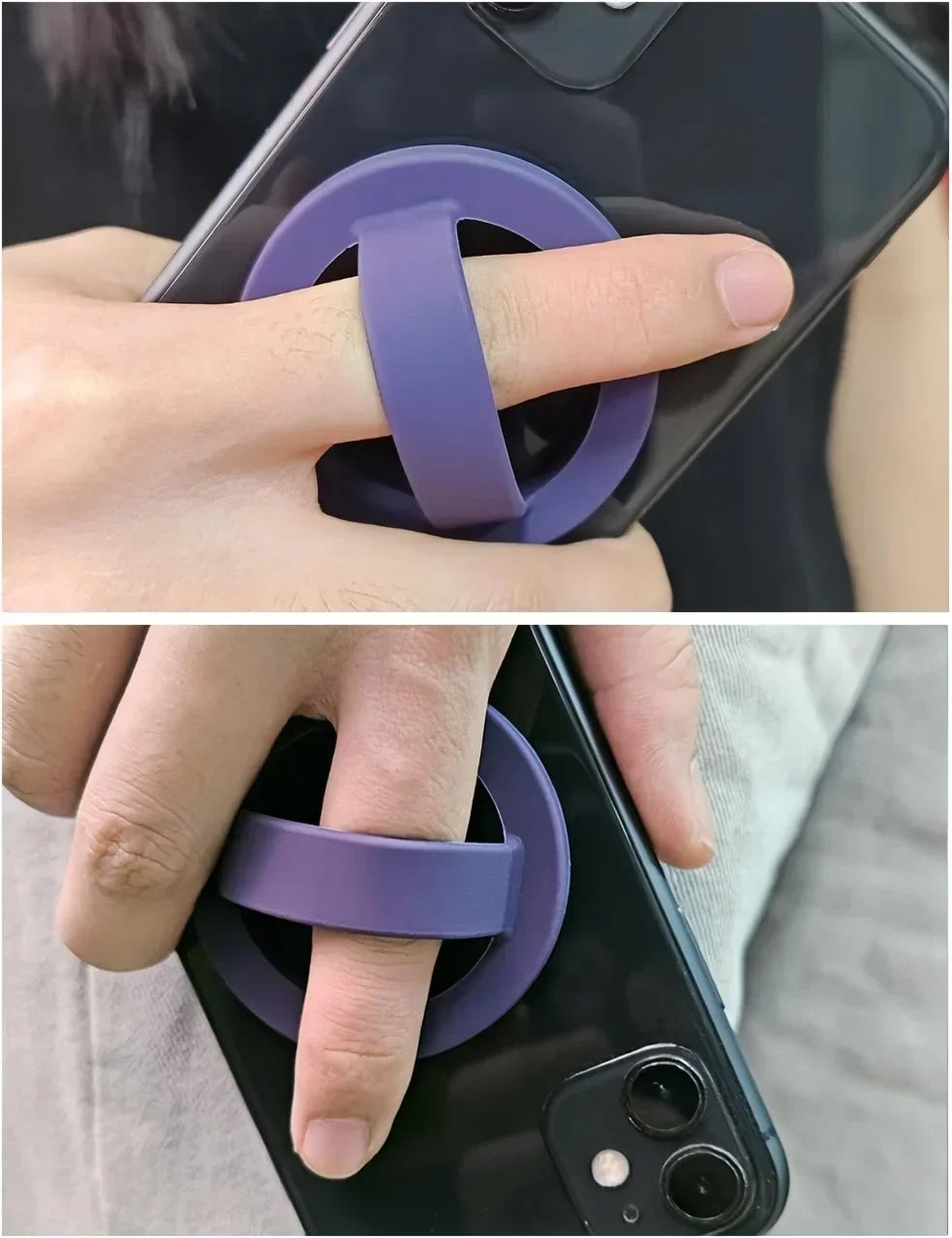 Magnetic Phone Ring Holder – 360° Rotating Grip & Stand for Smartphones