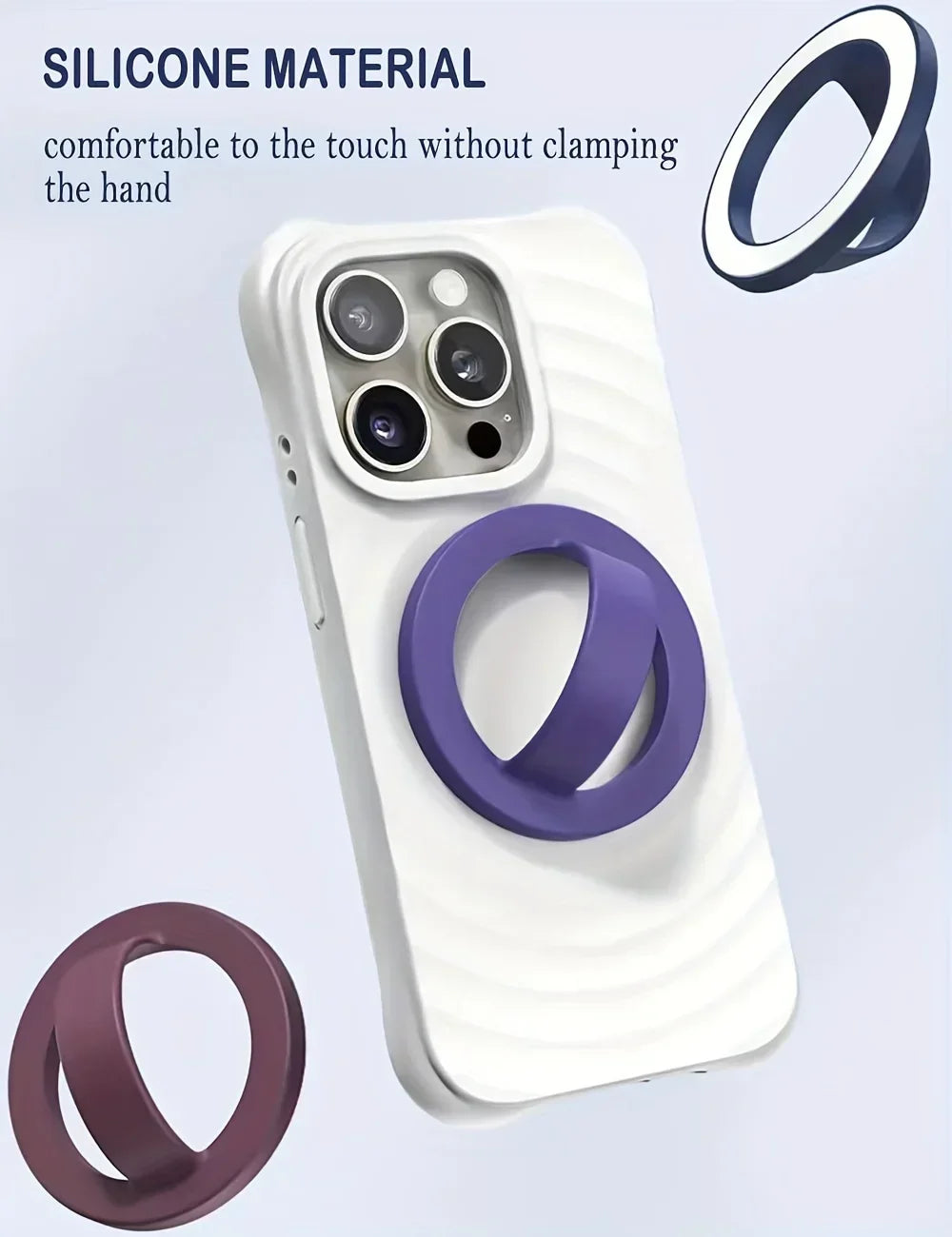 Magnetic Phone Ring Holder – 360° Rotating Grip & Stand for Smartphones