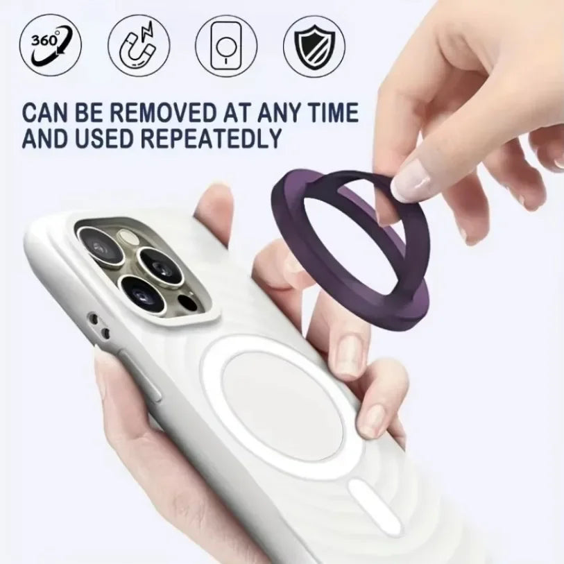 Magnetic Phone Ring Holder – 360° Rotating Grip & Stand for Smartphones