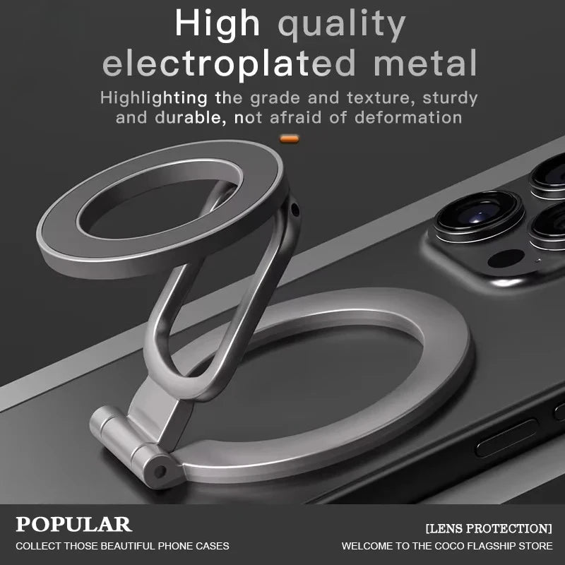 2-in-1 Magnetic Phone Stand – 360° Rotating Car Mount for MagSafe Compatible Devices