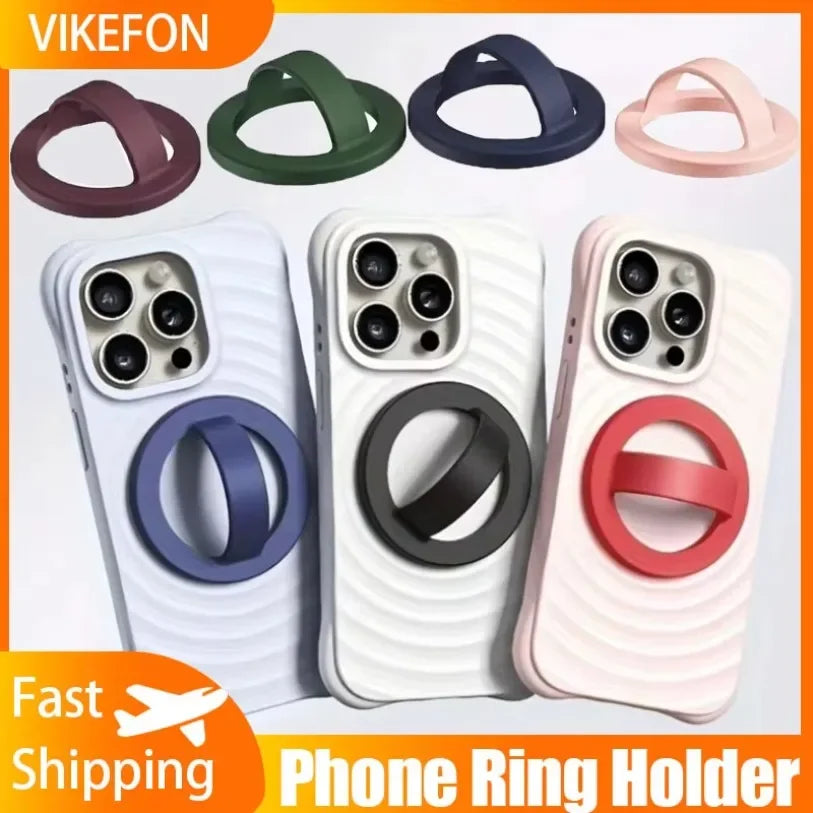 Magnetic Phone Ring Holder – 360° Rotating Grip & Stand for Smartphones