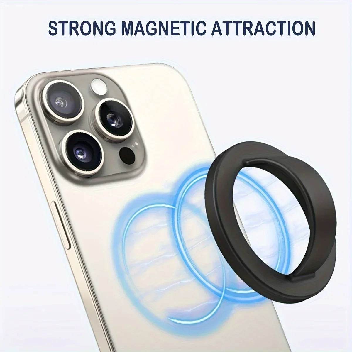 Magnetic Phone Ring Holder – 360° Rotating Grip & Stand for Smartphones