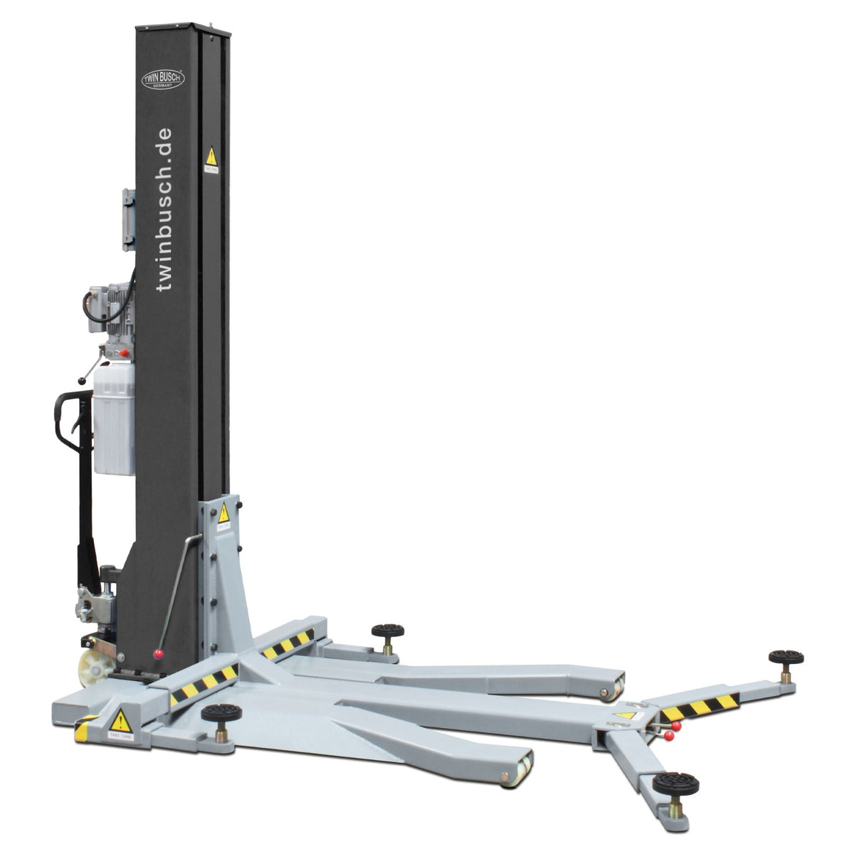 Single Post Portable Car Lift TW125M-G Twin Busch — 2,500 kg / 2.5 Ton — Grey